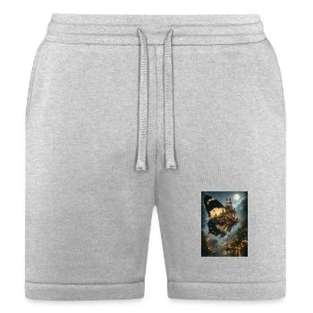 Majestic Butterfly City Under Moonlight – Surreal  - Bella + Canvas Unisex Short - heather gray - Front
