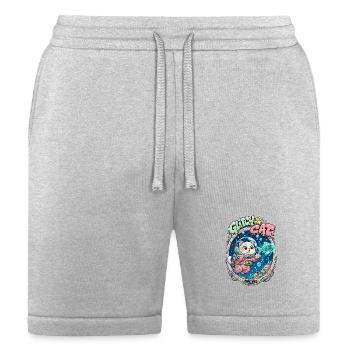 Glitch in the Cat: Cosmic Kitten - Bella + Canvas Unisex Short - heather gray - Front