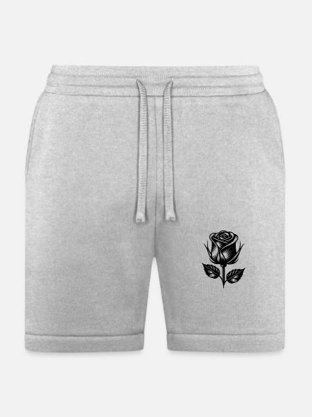 Floral Decorative Romantic Rose Design - Bella + Canvas Unisex Short - heather gray