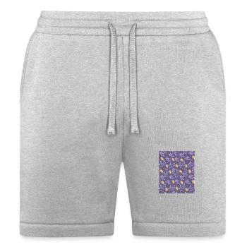 Purple Bloom Floral Motif - Bella + Canvas Unisex Short - heather gray - Front