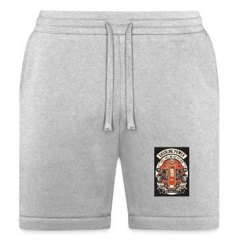 Gasoline Power Vintage Motorcycle Emblem - Bella + Canvas Unisex Short - heather gray - Front