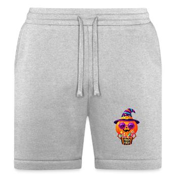 Pumpkin Wizard Trick or Treat Bucket - Bella + Canvas Unisex Short - heather gray - Front