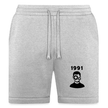 Retro Mechanical Mind 1991 – Vintage Tech Vibes - Bella + Canvas Unisex Short - heather gray - Front