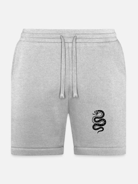 Coiled Serpent Silhouette - Bella + Canvas Unisex Short - heather gray