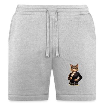 Executive Cat in Suit - Bella + Canvas Unisex Short - heather gray - Front