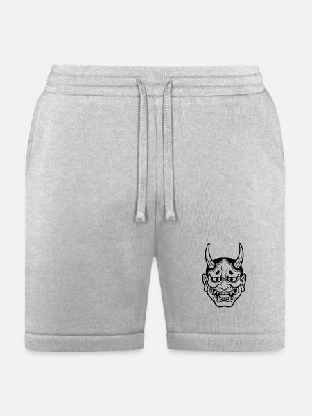 japanese demon mask - Bella + Canvas Unisex Short - heather gray