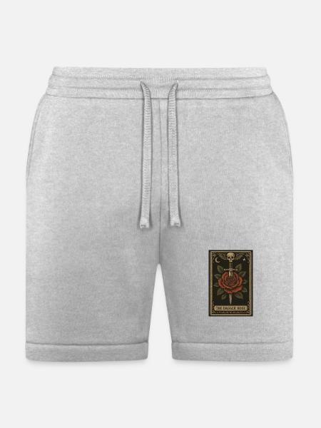 Dagger Rose Tarot Card - Bella + Canvas Unisex Short - heather gray