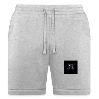 Monogram G with Indigo Leaves - Bella + Canvas Unisex Short - heather gray - Front
