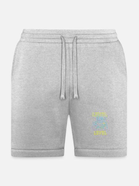 Neon Level Up Controller - Bella + Canvas Unisex Short - heather gray