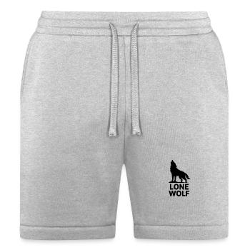 Lone Wolf Howling Silhouette - Bella + Canvas Unisex Short - heather gray - Front