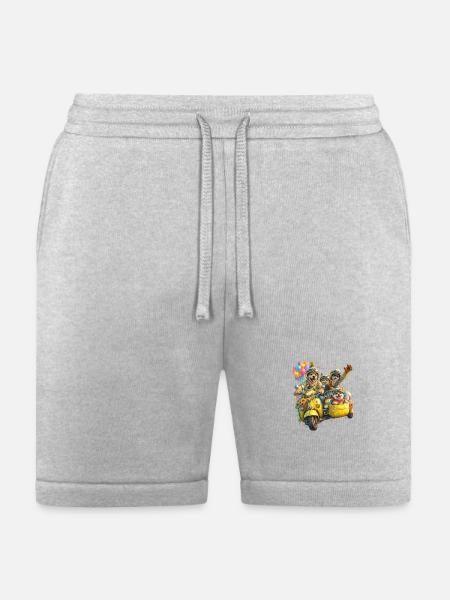 Puptastic Parade on Yellow Scooter - Bella + Canvas Unisex Short - heather gray