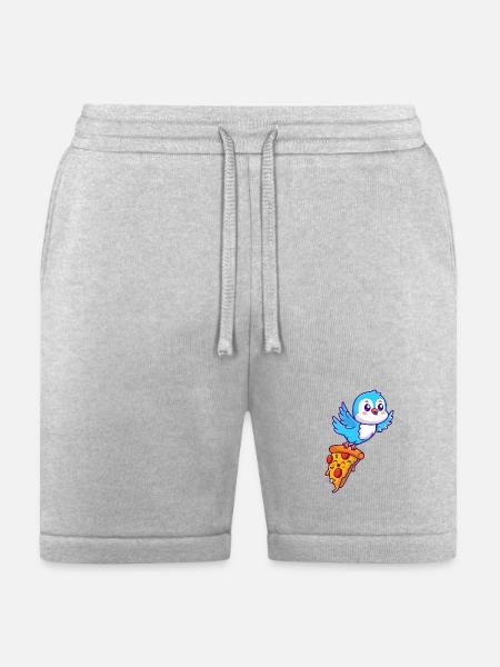 Pizza Pal Penguin on Slice - Bella + Canvas Unisex Short - heather gray
