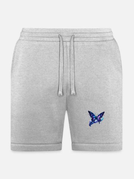 Cosmic Nebula Butterfly - Bella + Canvas Unisex Short - heather gray