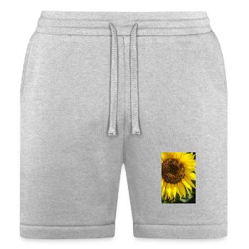 Sunflower Macro Burst - Bella + Canvas Unisex Short - heather gray - Front