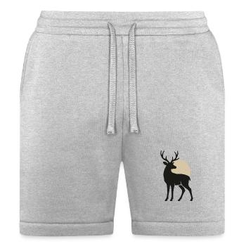 Moonlit Stag – Silent Elegance in the Wild - Bella + Canvas Unisex Short - heather gray - Front