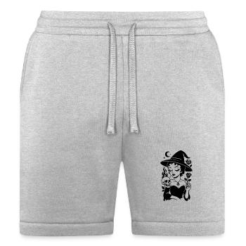 Mystic Gothic Witch with Roses and Moon - Bella + Canvas Unisex Short - heather gray - Front