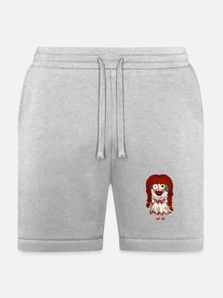 Spooky Retro Doll Design - Bella + Canvas Unisex Short - heather gray
