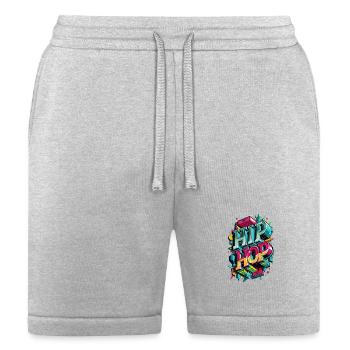 Hip Hop Neon Graffiti Burst - Bella + Canvas Unisex Short - heather gray - Front