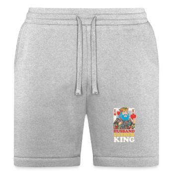 Husband King Card Art - Bella + Canvas Unisex Short - heather gray - Front