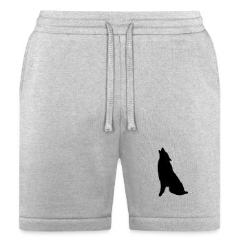 Lone Wolf Howl Silhouette - Bella + Canvas Unisex Short - heather gray - Front