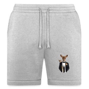 Elegant Deer in a Tuxedo with Birds - Bella + Canvas Unisex Short - heather gray - Front