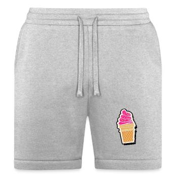 Pink Ice Cream Cone Swirl - Bella + Canvas Unisex Short - heather gray - Front