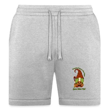 Gnome-O-Ween Pumpkin Witch Pun - Bella + Canvas Unisex Short - heather gray - Front