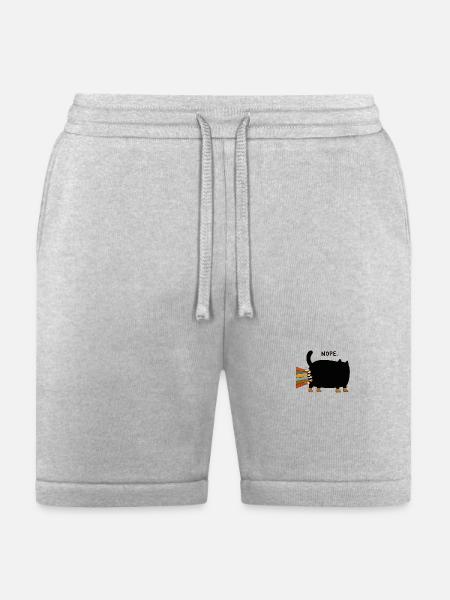 Black Cat Nope - Bella + Canvas Unisex Short - heather gray