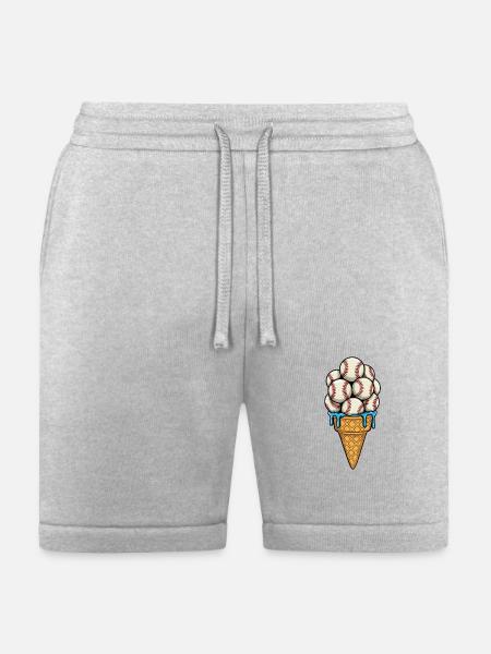 Baseball Ice Cream Cone - Bella + Canvas Unisex Short - heather gray