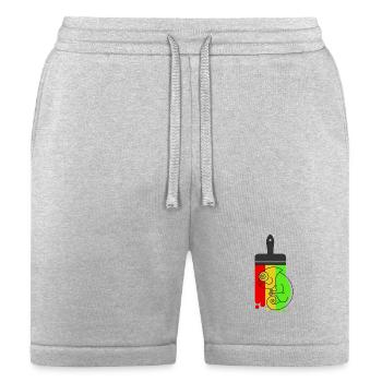 Chameleon Paint Brush Rasta Color Vector - Bella + Canvas Unisex Short - heather gray - Front