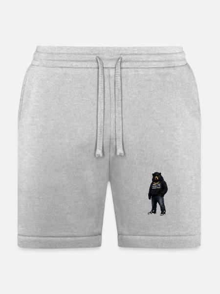 Midnight Bear Hoodie Pun - Bella + Canvas Unisex Short - heather gray