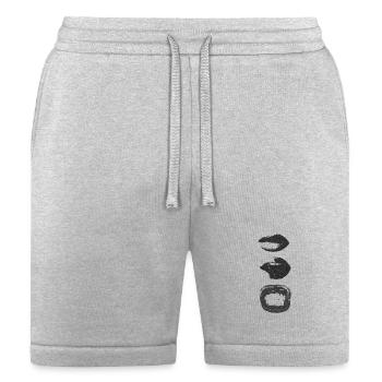 Mono Lip Print Kiss Pattern - Bella + Canvas Unisex Short - heather gray - Front