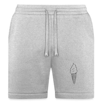 Minimal Ice Cream Cone Line Art - Bella + Canvas Unisex Short - heather gray - Front