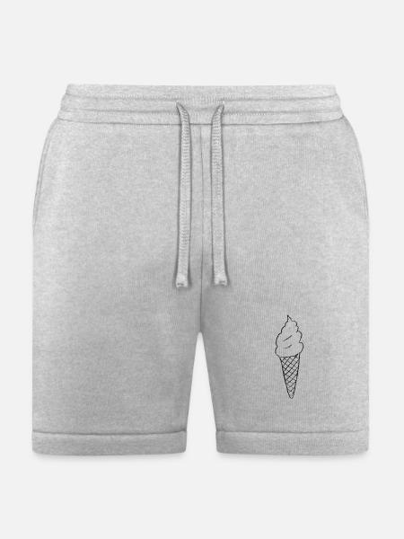Minimal Ice Cream Cone Line Art - Bella + Canvas Unisex Short - heather gray