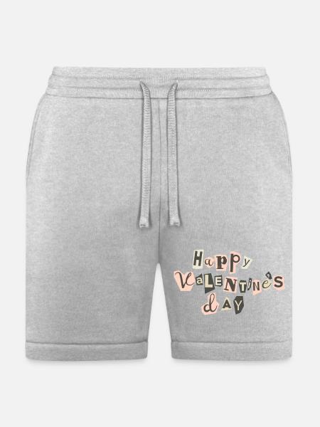 Valentine's Day Collage Letter Print - Bella + Canvas Unisex Short - heather gray