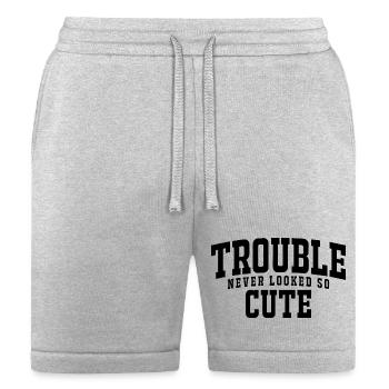 Trouble Never Looked So Cute Funny Attitude - Bella + Canvas Unisex Short - heather gray - Front