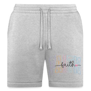 Rainbow Faith Letters with Heart - Bella + Canvas Unisex Short - heather gray - Front