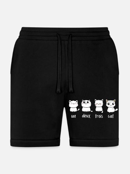 Un Deux Trois Cat - Bella + Canvas Unisex Short - black