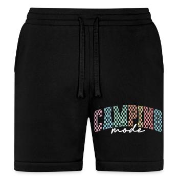 Retro Checkered Camping Mode Summer Trip - Bella + Canvas Unisex Short - black - Front