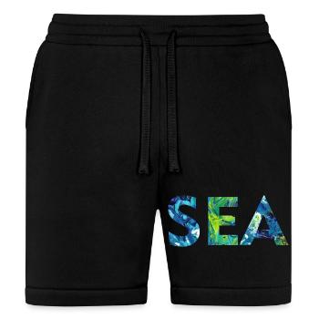 Sea Marble Letters - Bella + Canvas Unisex Short - black - Front
