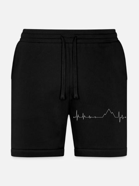 Mountain Peak Heartbeat - Bella + Canvas Unisex Short - black