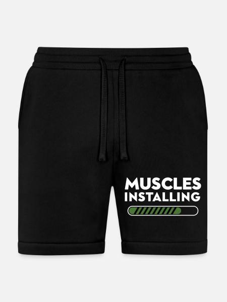 Muscles Installing Progress - Bella + Canvas Unisex Short - black
