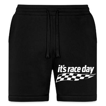 It's Race Day Checkered Emblem - Bella + Canvas Unisex Short - black - Front