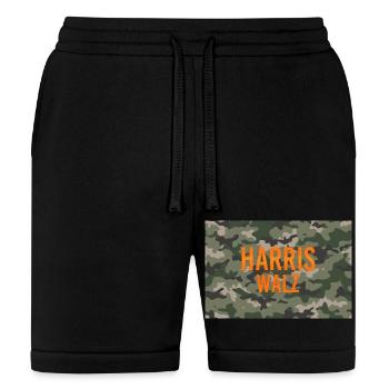 Harris Walz Camo Logo - Bella + Canvas Unisex Short - black - Front