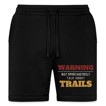 Warning Talks About Trails - Bella + Canvas Unisex Short - black - Front