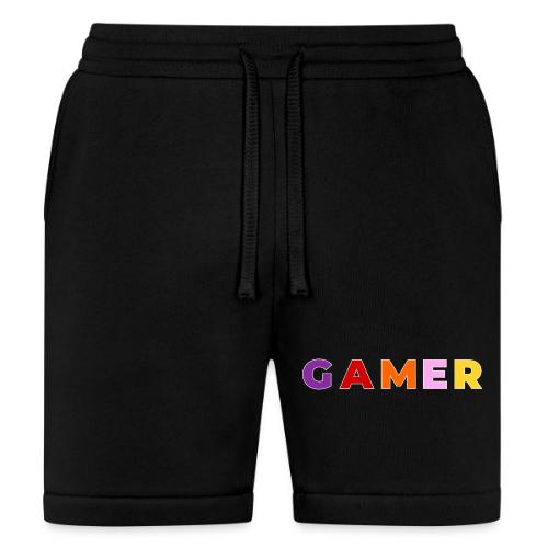 Multicolor GAMER Typography Design - Bella + Canvas Unisex Short