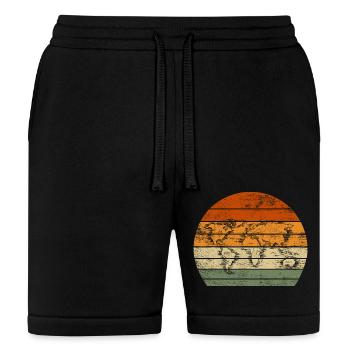 World Map Gifts For World Traveler Print Graphic - Bella + Canvas Unisex Short - black - Front