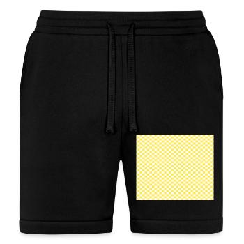 Checkered Yellow And White - Bella + Canvas Unisex Short - black - Front