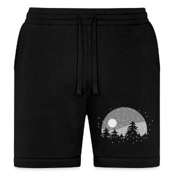 Winter Night Snow Circle Silhouette - Bella + Canvas Unisex Short - black - Front