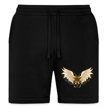Holly Winged Halo Ornament - Bella + Canvas Unisex Short - black - Front